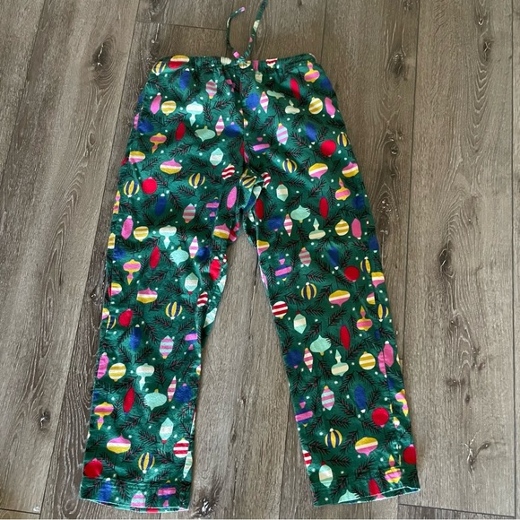 Hanna Anderson Christmas Flannel Pajama set unisex Top Large Bottom Medium - Picture 6 of 7